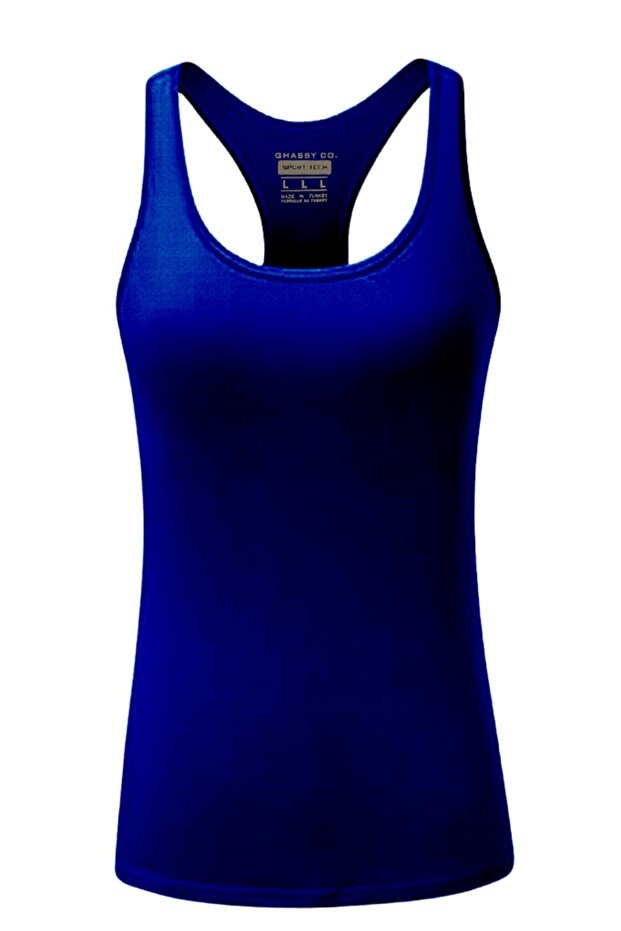Ghassy Co. Women's Moisture Wicking Compression Sleeveless Off the Shoulder Design Sports Singlet