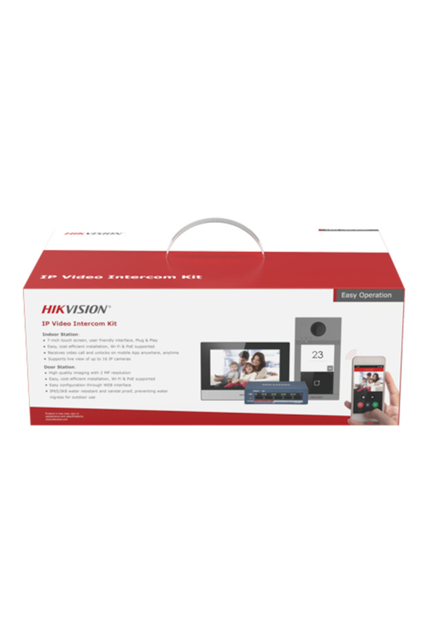 KIT video intercom for one family, Wi-Fi 2.4GHz, 7-inch monitor - DS-KIS604-S - 3