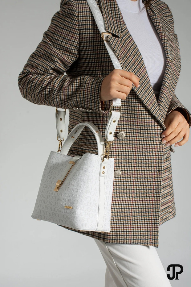 Original Women's Medium Size Waterproof Faux Leather Printed Hand and Shoulder Bag Shopper 342055Pc