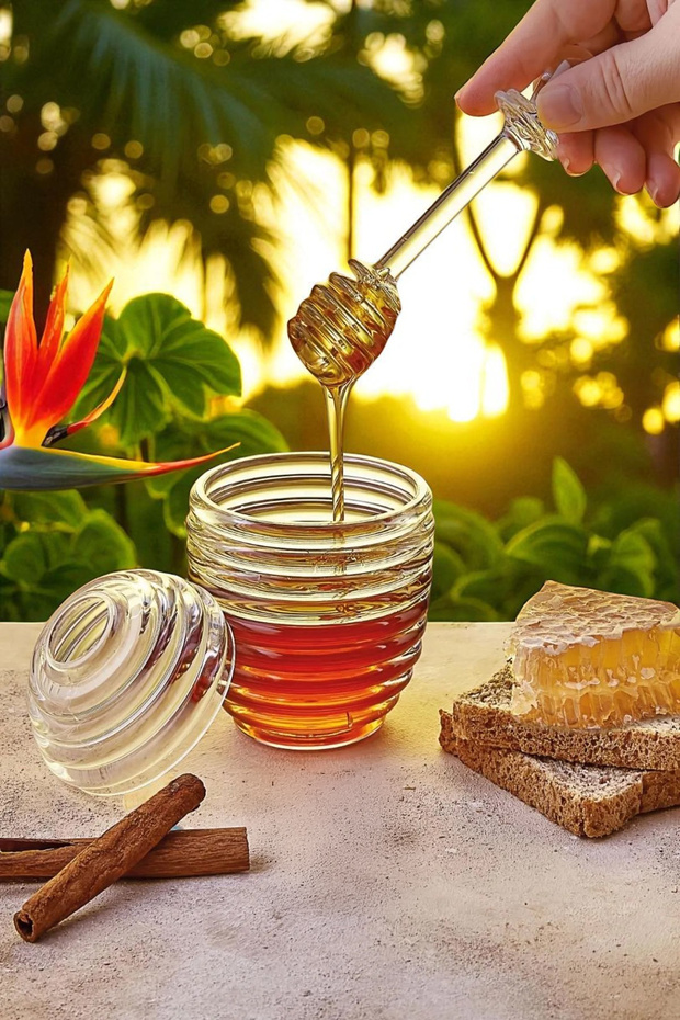 Balora Acrylic Honey Jar with Spoon 250 ml