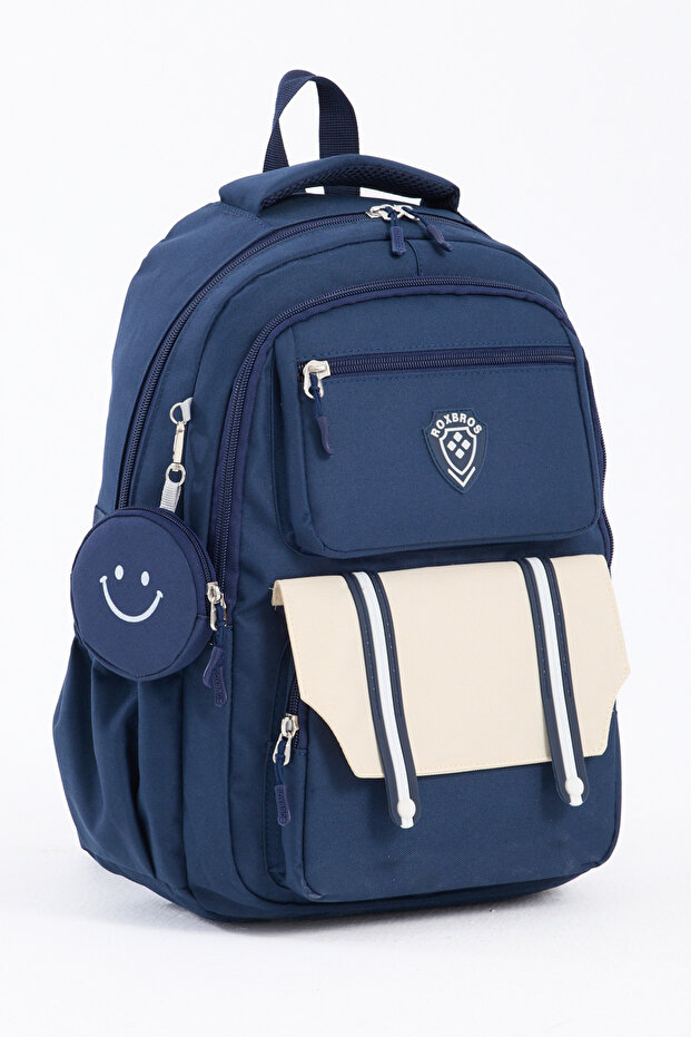 Functional Navy Blue School Bag for Girls & Backpack for Boys - Primary School, Middle School, High School