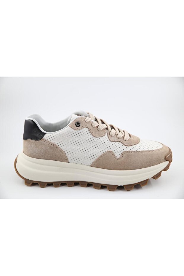 21466 Genuine Leather Beige Men's Casual Shoes