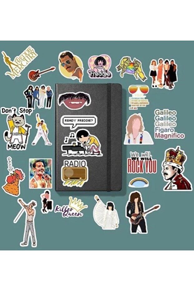مجموعة ملصقات Queen Freddie Mercury / ملصق دفتر ملاحظات مجلة Bullet Journal وملصق الكمبيوتر المحمول