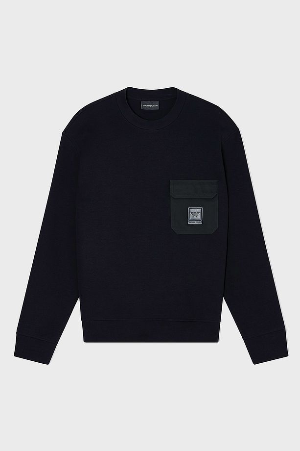 Streç Pamuklu Regular Fit Tek Cepli Bisiklet Yaka Sweat Erkek SWEAT EM002925 AF10013 - 5