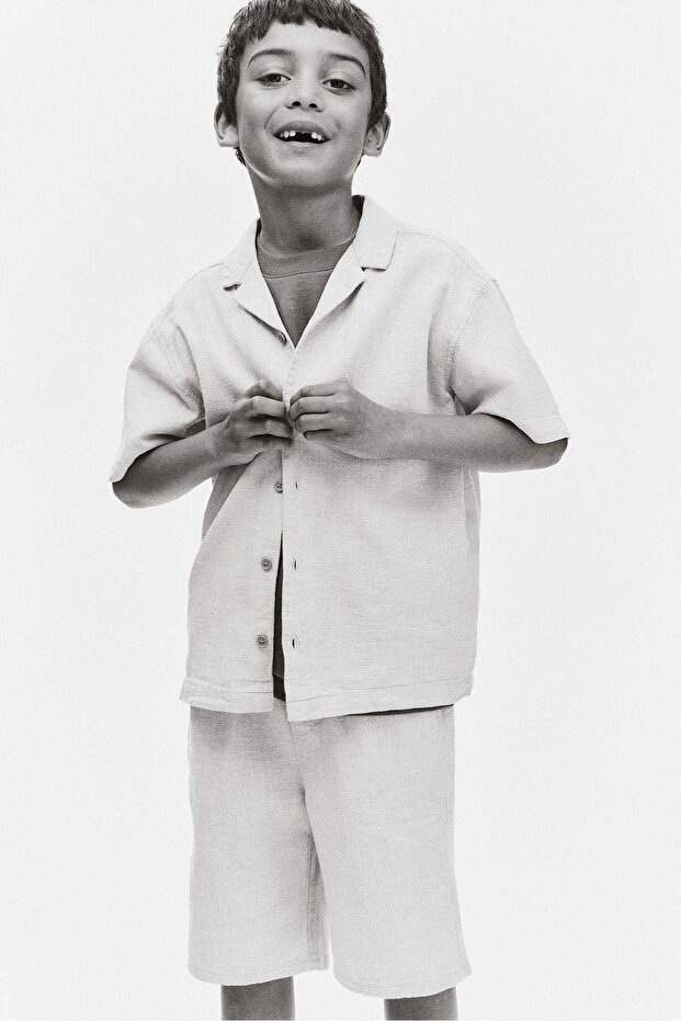 شورت من مزيج الكتان - 5