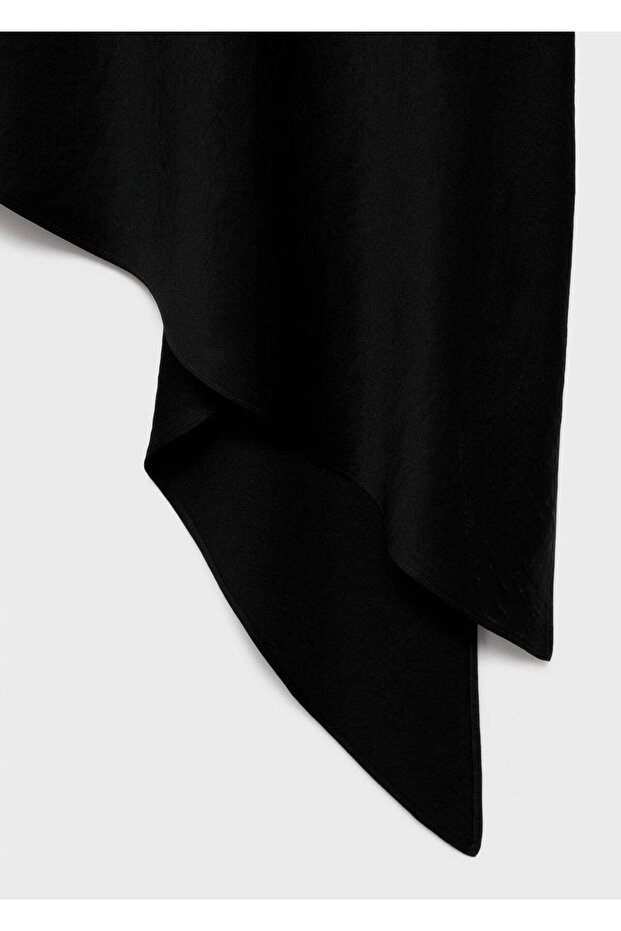 Saten asimetrik bluz - 7