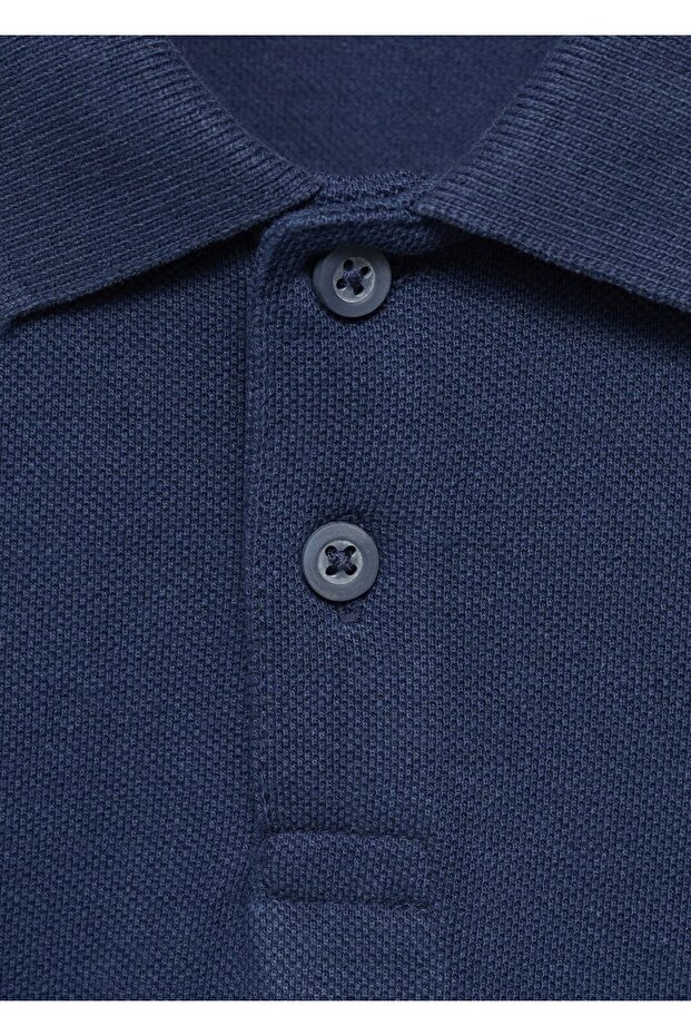Pamuklu basic polo tişört - 4