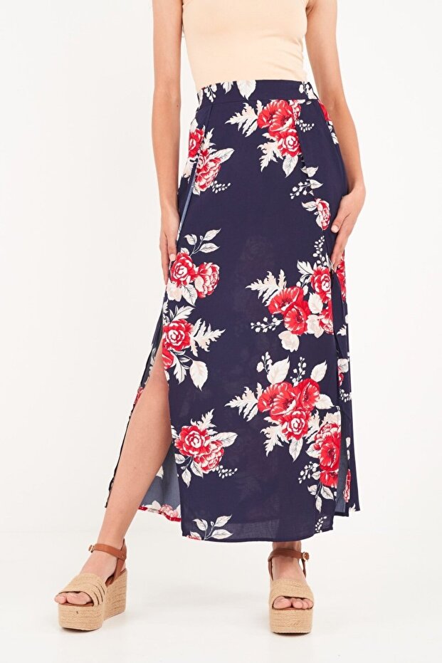Fusta dama cu imprimeu floral