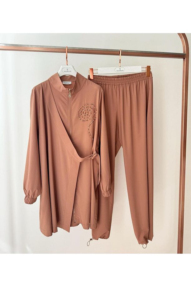 SWİMWEAR ANVELOP DETAYLI TAŞLI TESETTÜR MAYO - 3