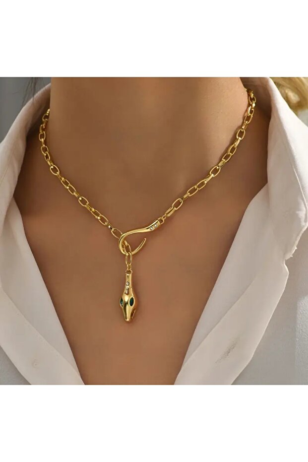 taşlı yılan kolye - 1