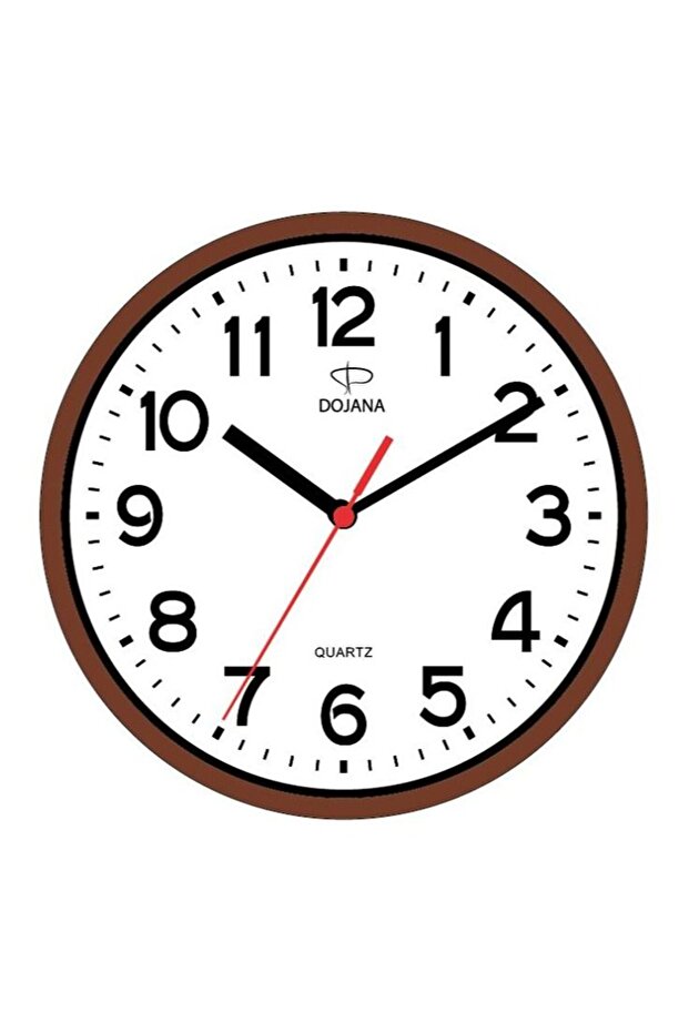 ساعة حائط تناظرية باللونين الأحمر والأبيض - 1