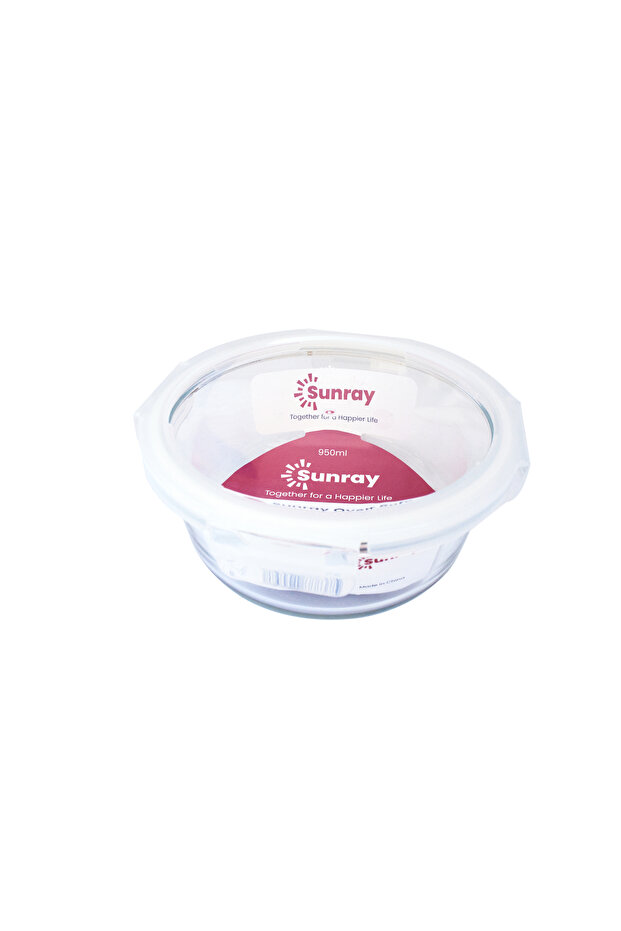 Borosilicate Glass Round Food Container - 950ml