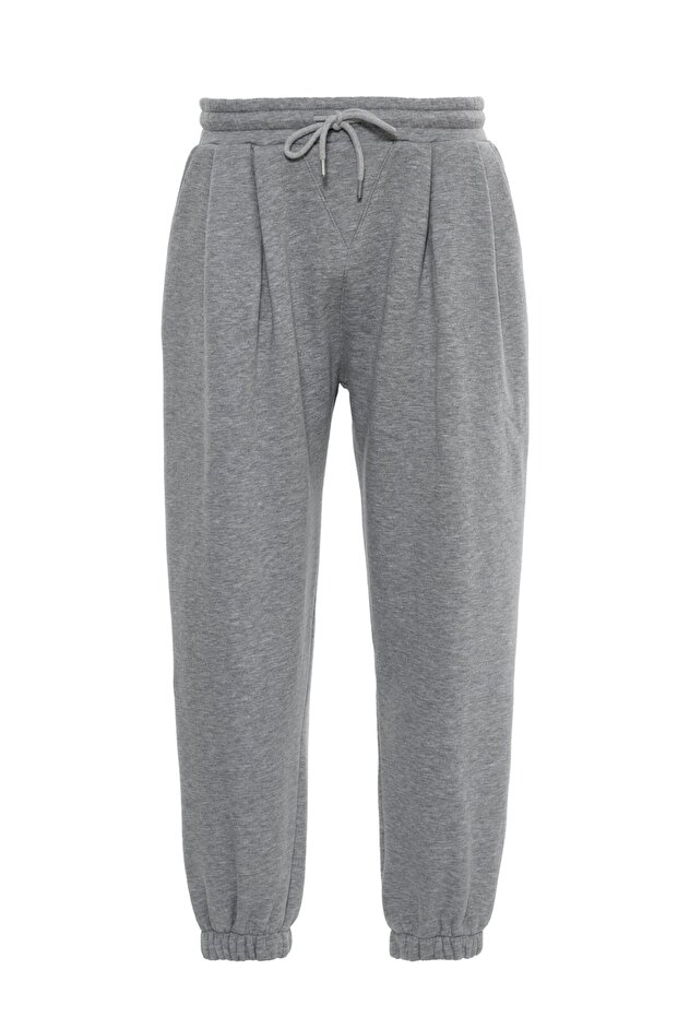 Gri Pileli Jogger - 1