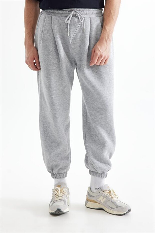 Gri Pileli Jogger - 2