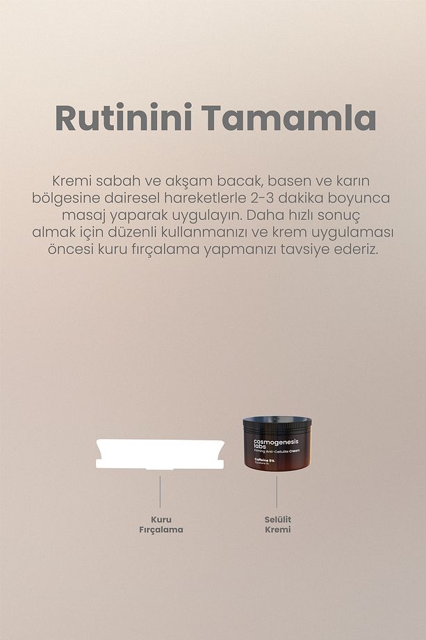 %5 Kafein Içeren Selülit Kremi 300 ml - Sıkılaştırıcı Bölgesel Incelme Sağlayan Çatlak Karşıtı Vegan - 7