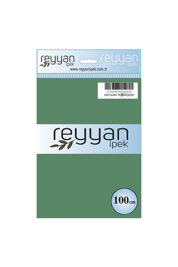 İpek Düz Renk Yazma 100cm 120 Elme Yeşili (Açık) Tekli Poşet Yazma - 1