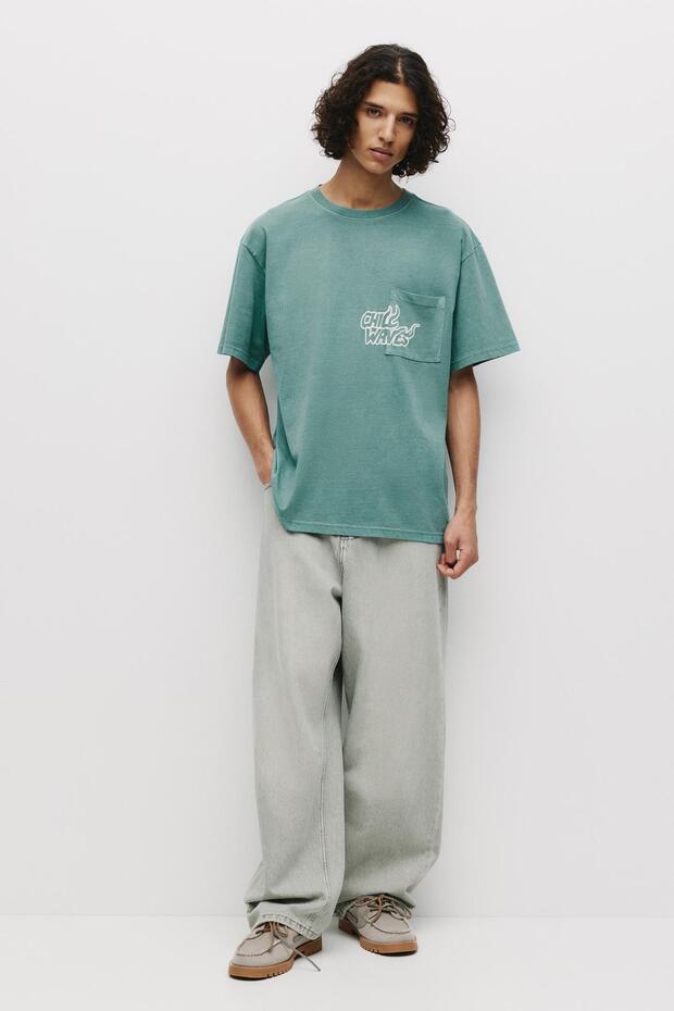 Yeşil cepli t-shirt - 2