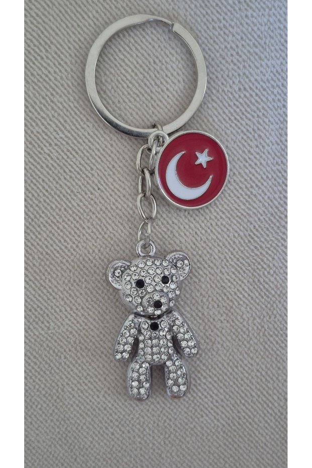 Elegant Colorful Metal Keychain with Zircon Stone