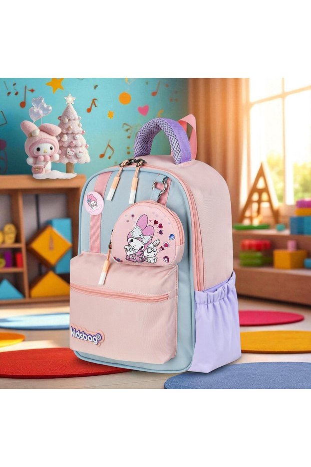 Kindergarten Nursery Daily Use Girls Backpack Waterproof Water Bottle 2 Compartments Preschool