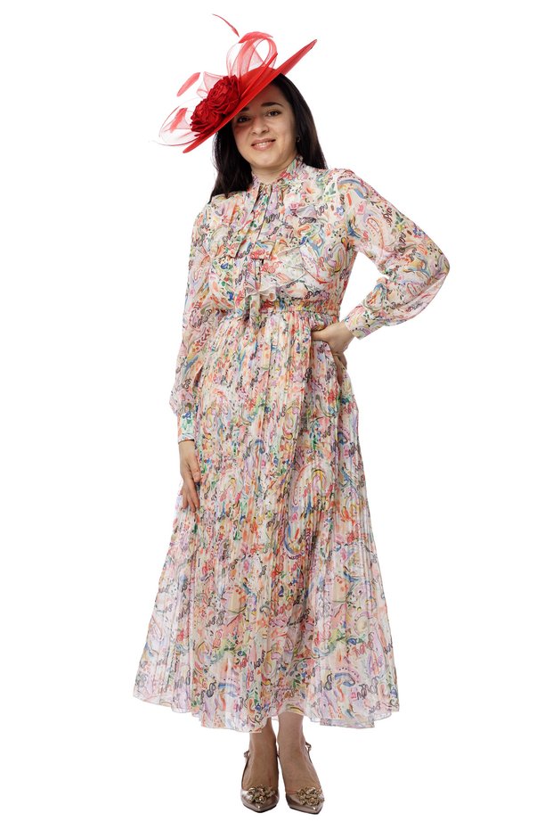 Rochie boho, plisata, lunga, piershop, 38