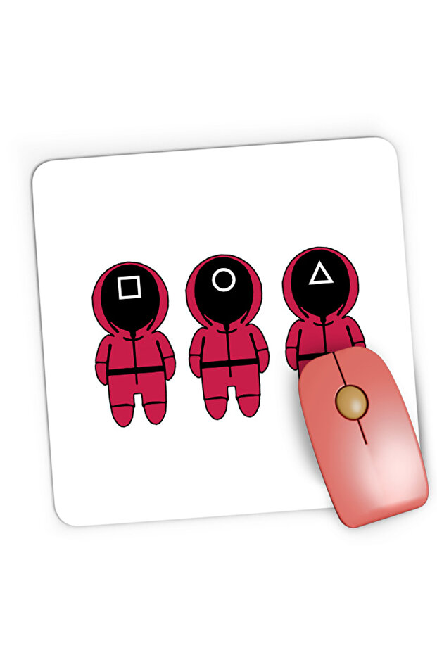 Mousepad Gaming Squid Game Chibi Concelor Testers Strategy, 21x19 cm - 2