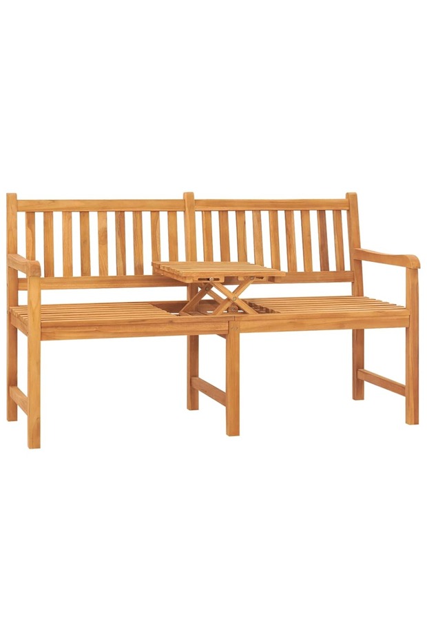 3-Seater Garden Bench with Table 150 cm Solid Teak Wood