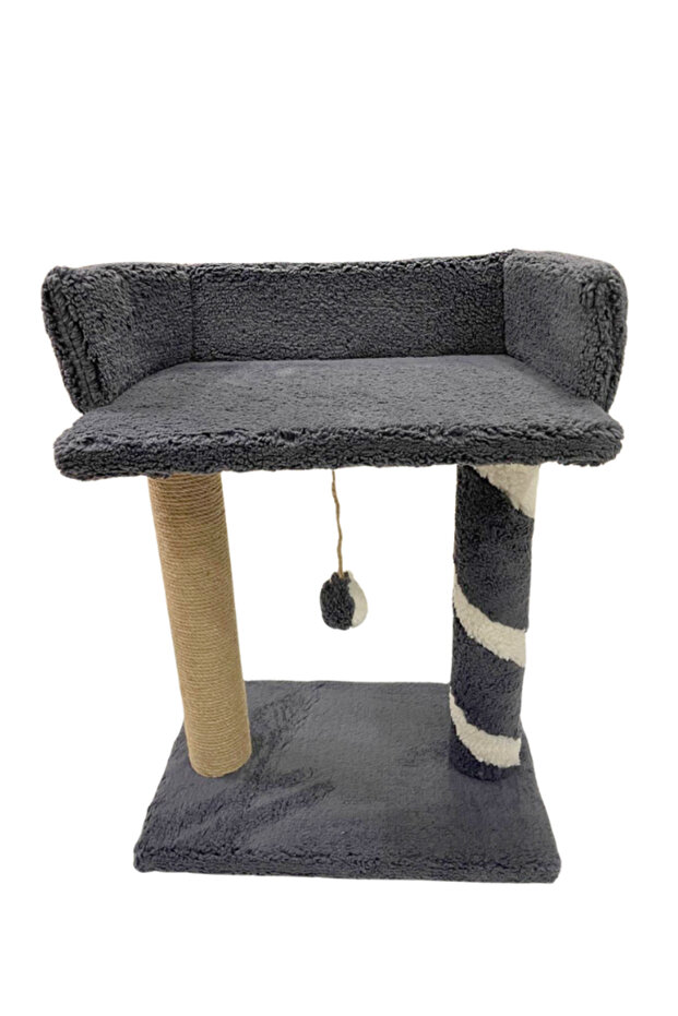 Plush Textured Soft 2 Layer Sleeping-Playing Cat Scratching Board 55cm Soft Colors - 3