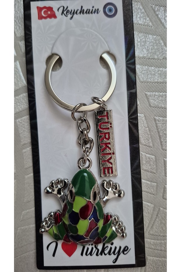 Elegant Colorful Metal Keychain with Zircon Stone