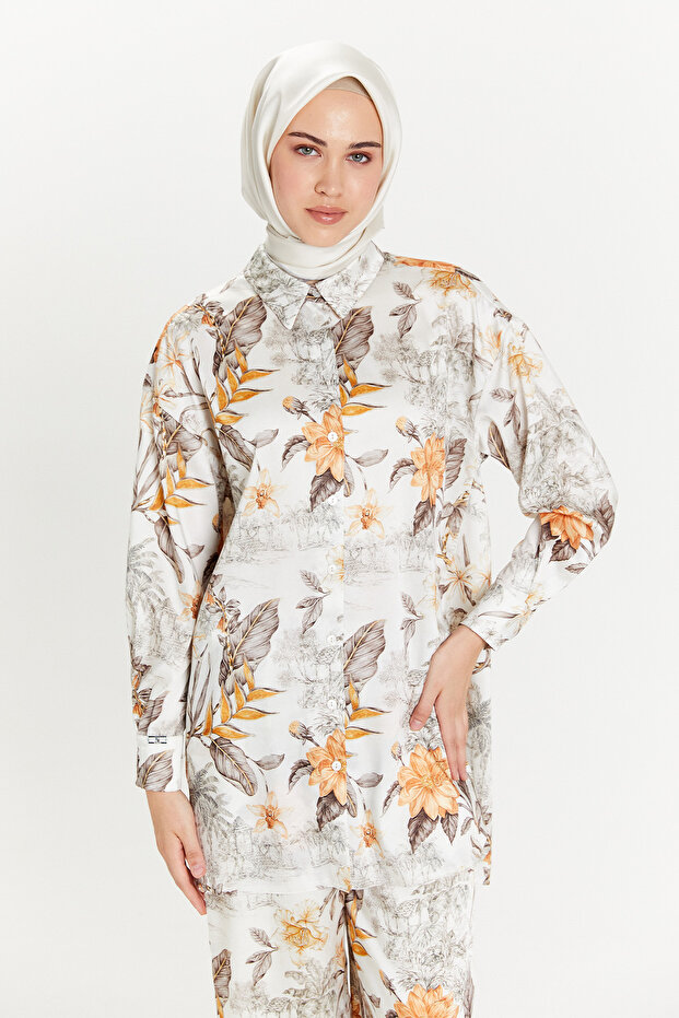 Saten Görünümlü Oversize Tunik - 4