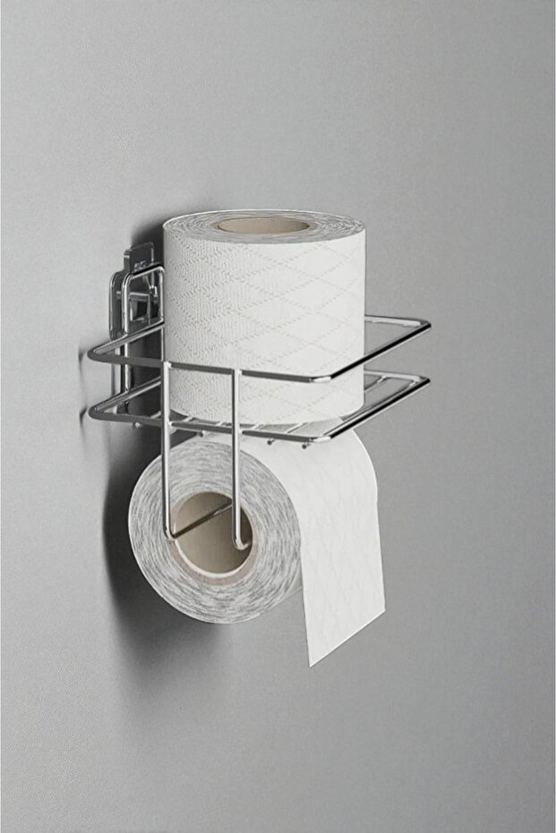 KROM Yapışkanlı Tuvalet Kağıdı Askısı, Kolay Montajlı WC Kağıtlığı Peçeteliği Tutacağı Askılığı - 3