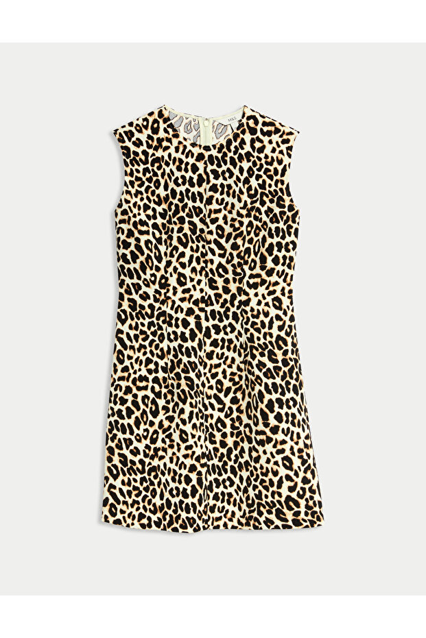 Yuvarlak Yaka Mini Elbise - 6