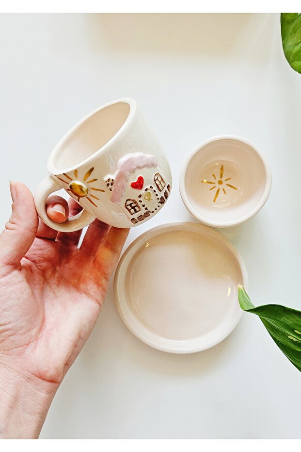 مجموعة أكواب منزلية شمسية مصنوعة يدويًا - 2