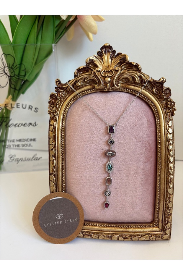 Steel Y Necklace Silver Color