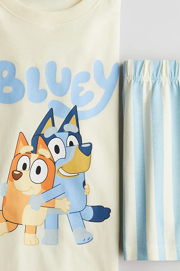 Pamuklu ve Baskılı Jarse Pijama Takımı - 2