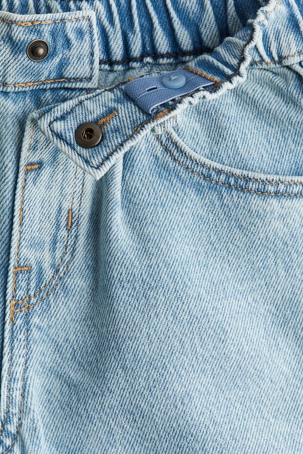 Diz Boyu Kot Şort - 3