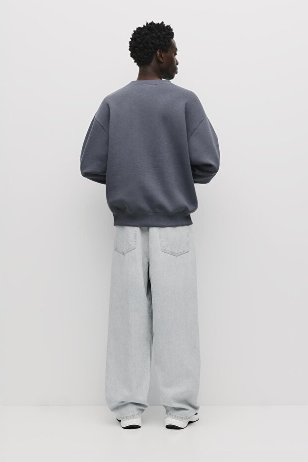 Basic bisiklet yaka sweatshirt - 3