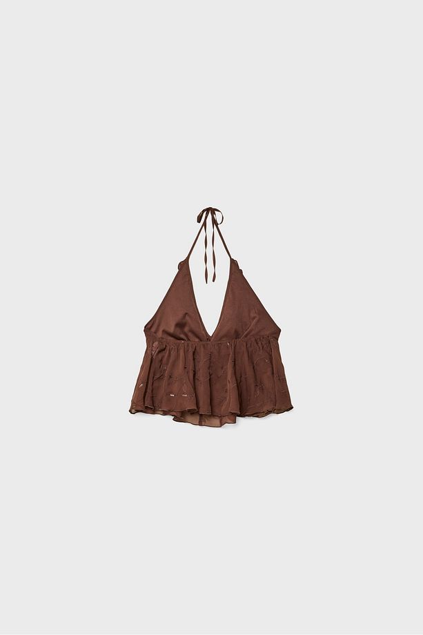 Pullu halter fırfırlı üst - 7