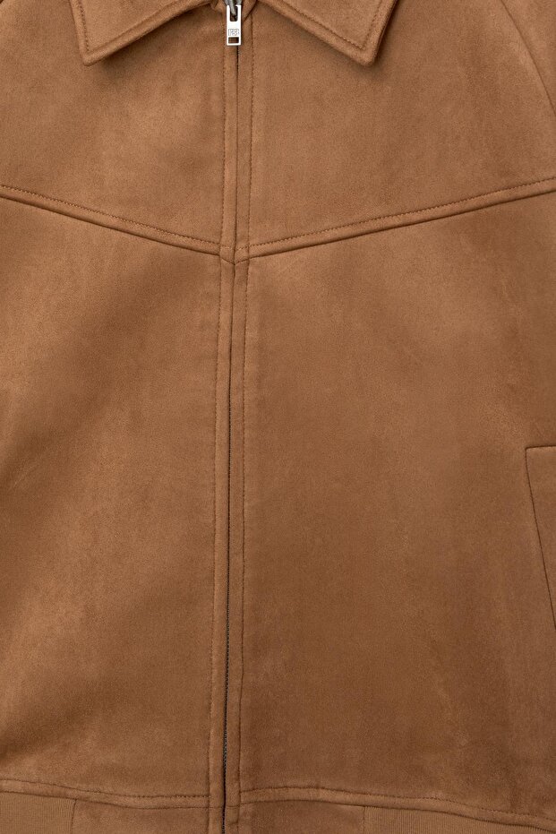 Suni süet trucker ceket - 7