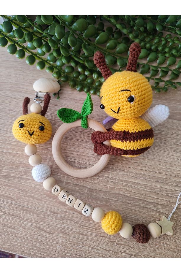 Amigurmi Arı çıngırak ve emzik zinciri - 3
