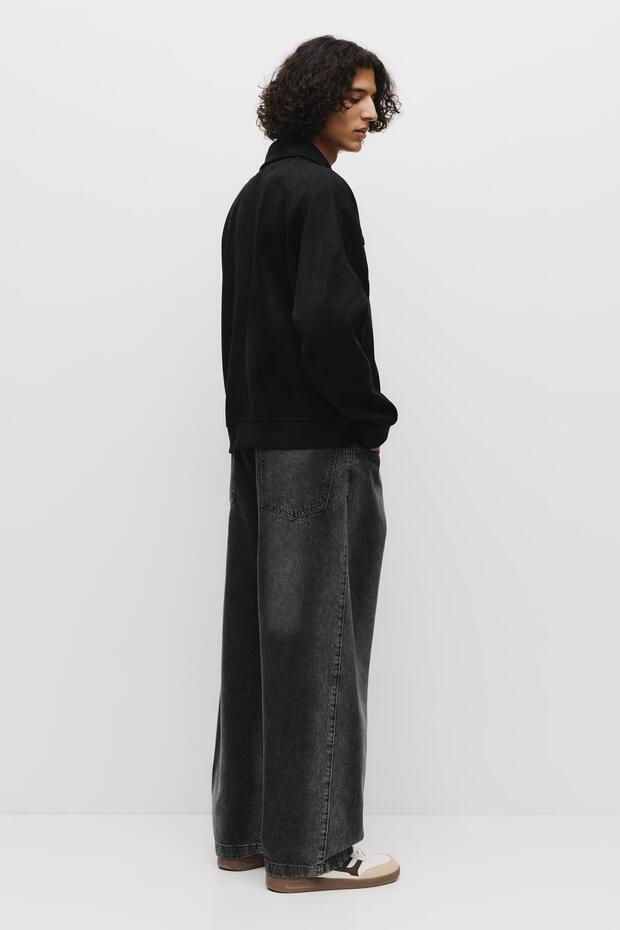 Suni süet trucker ceket - 5