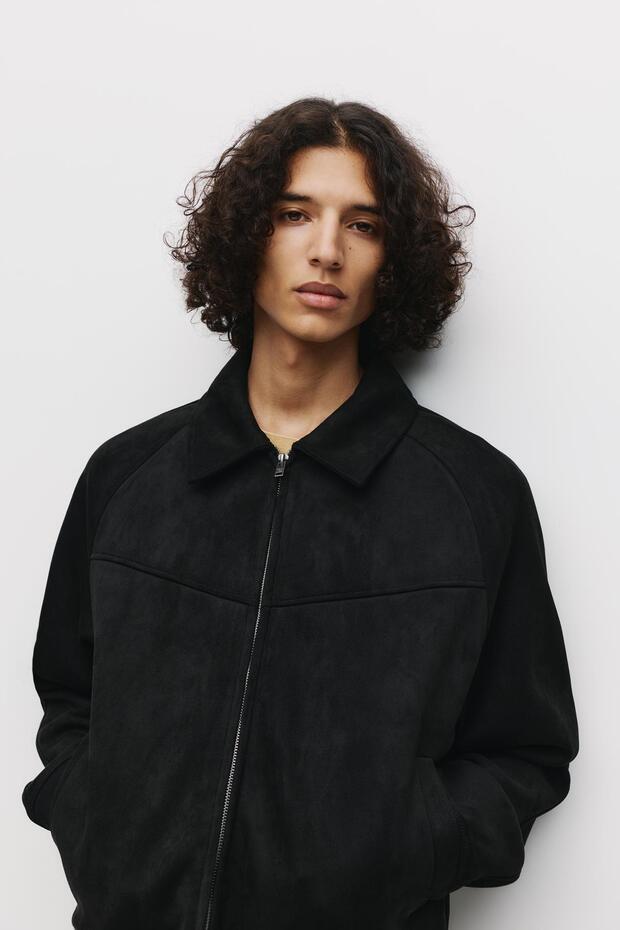 Suni süet trucker ceket - 6