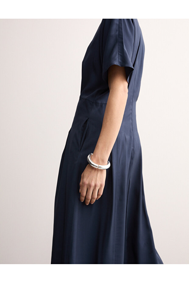 V Yaka Midi Boy Elbise - 2