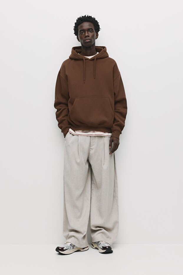 Basic kapüşonlu sweatshirt - 2