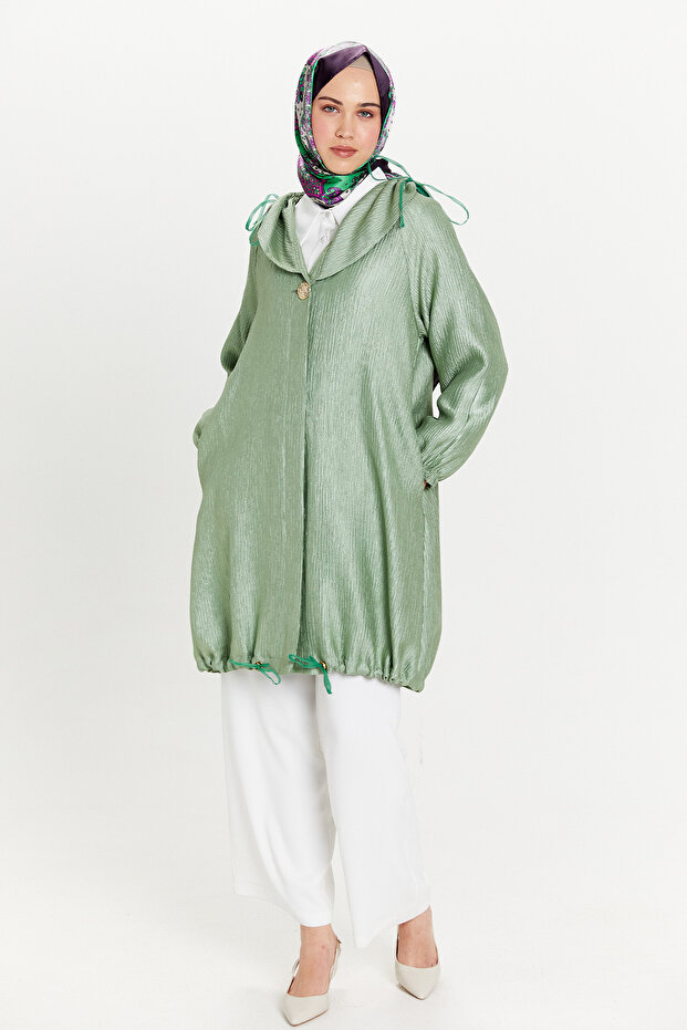 Düğmeli Jakarlı Kap - 1