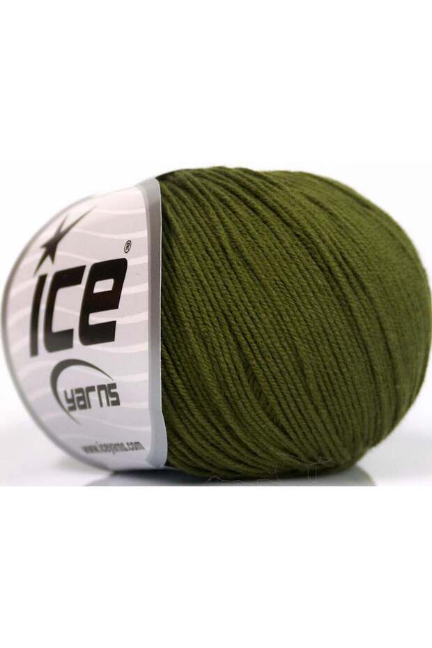 4X50Gr. Amigurumi Cotton Acrylic, Cotton Dark Khaki Bebe, Summer Yarns, Cotton, Crochet, with a Solid Thread