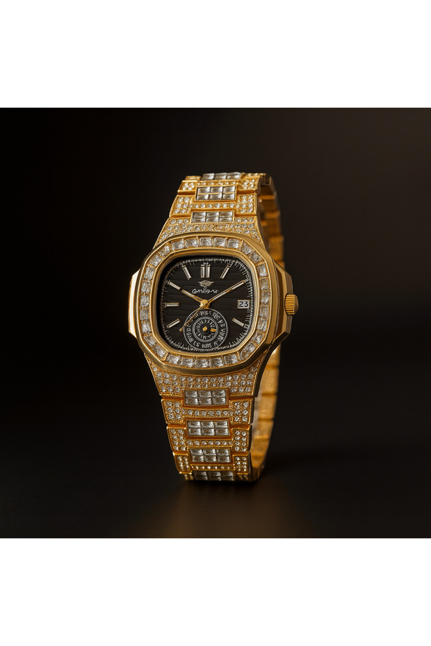 Luxury Women's Wristwatch with Stone Calendar
