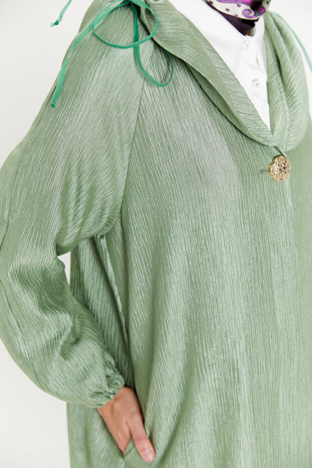 Düğmeli Jakarlı Kap - 4