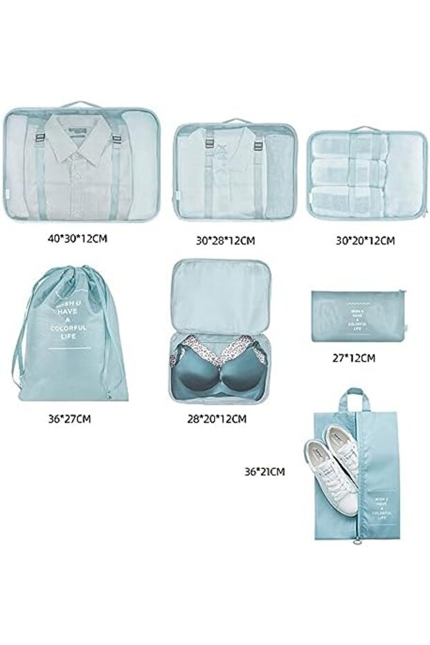 مجموعة من 7 مكعبات تعبئة لحقائب السفر - 6