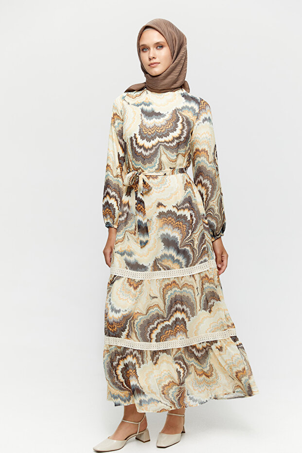 Fistolu Şifon Elbise - 2