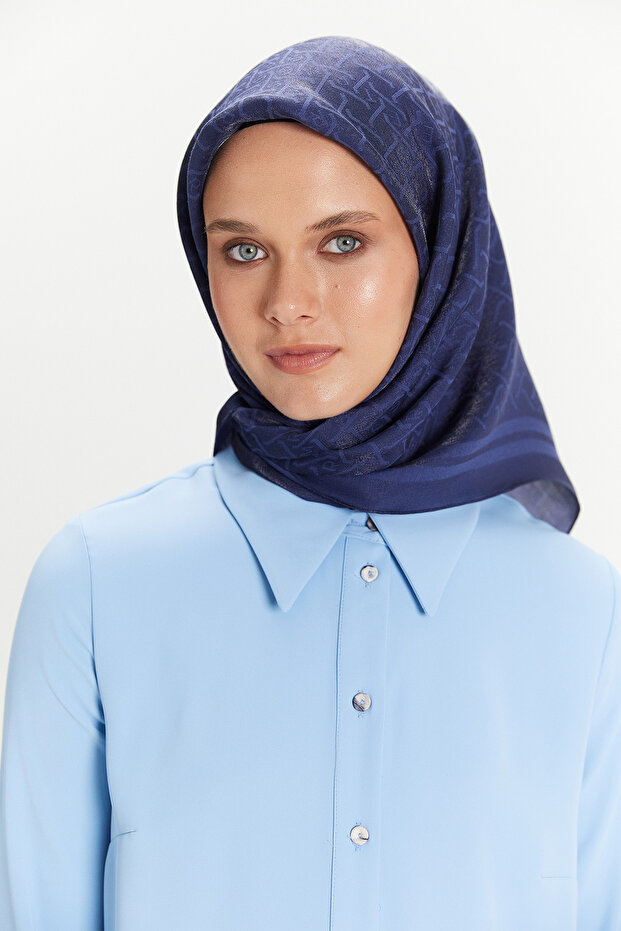 Çerçeveli Monogram Eşarp - 2